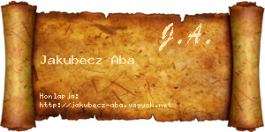 Jakubecz Aba névjegykártya